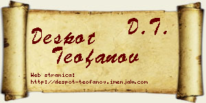 Despot Teofanov vizit kartica